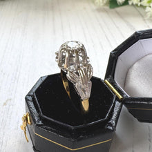 Carica l'immagine nel visualizzatore di Gallery, 1970s Diamond Solitaire Ring, 18ct Gold, High-Set Statement Mount