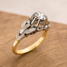 Carica l'immagine nel visualizzatore di Gallery, 1970s Diamond Solitaire Ring, 18ct Gold, High-Set Statement Mount