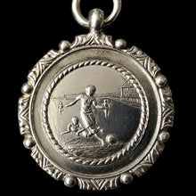 画像をギャラリービューアに読み込む, Antique English Sterling Silver Football Pendant Fob by William Hair Haseler, 1920s Art Deco