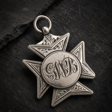 Carica l'immagine nel visualizzatore di Gallery, Victorian Silver Engraved Cross Pattée Watch Chain Fob