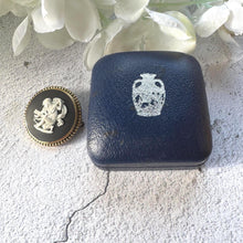 Charger l'image dans la galerie, Vintage Wedgwood Black Jasperware Sterling Silver Cupid Brooch