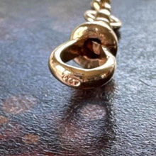Load image into Gallery viewer, Antique Victorian Solid 9ct Rose Gold 60" Guard Chain Necklace, Fancy Trombone Link Belcher Muff Chain