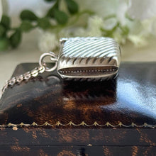 Load image into Gallery viewer, Antique Sterling Silver Miniature Vesta Match Safe Pendant, Chester 1901 Payton Pepper, Victorian Chatelaine Accessory