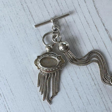 Load image into Gallery viewer, Antique Victorian Sterling Silver Albertina with Sliding Charms and Tassel, Circa 1840
