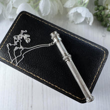 Load image into Gallery viewer, Antique Victorian Sterling Silver Propelling Pencil Pendant, Rare Seal Matrix & Hidden Lead Reservoir c1890
