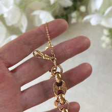 Carica l'immagine nel visualizzatore di Gallery, Antique Victorian Heavy 9ct Rose Gold Belcher Bracelet with Floral Engraved Anchor Links