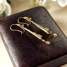 Carica l'immagine nel visualizzatore di Gallery, Antique Victorian 9ct Gold Archaeological Revival Earrings, Etruscan Statement Drops c1880