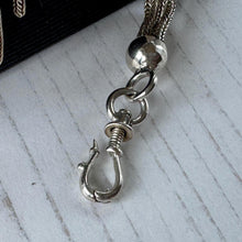 Load image into Gallery viewer, Antique Victorian Sterling Silver Albertina with Sliding Charms and Tassel, Circa 1840