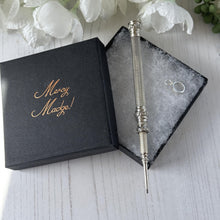 Load image into Gallery viewer, Antique Victorian Sterling Silver Propelling Pencil Pendant, Rare Seal Matrix & Hidden Lead Reservoir c1890