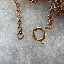 Load image into Gallery viewer, Antique Victorian 9ct Rose Rolled Gold Guard Chain. 56" (142cm) Belcher/Rolo Link Gold-Filled Muff Chain Necklace