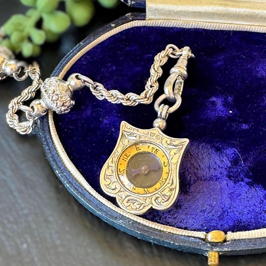 Antique Sterling Silver Working Compass Watch Fob | Chester 1901 Hallmarked Victorian Pendant