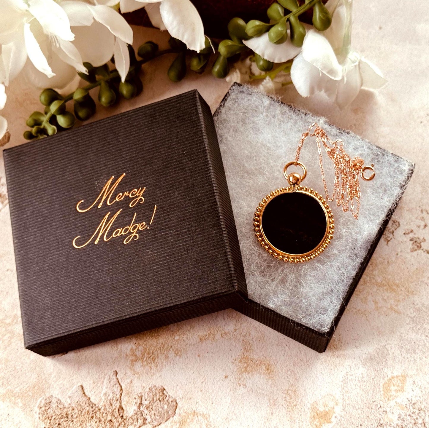 Antique Victorian Bloodstone Pendant Necklace | Rolled Rose Gold Photo Locket Conversion