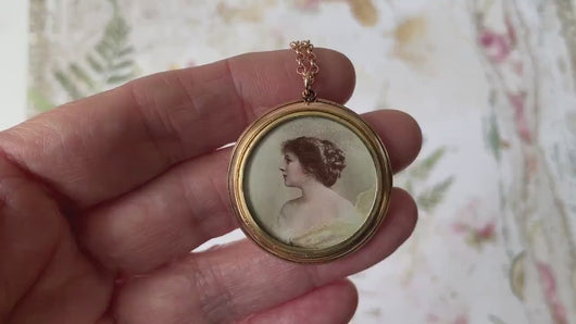 Edwardian Rolled Gold Picture Pendant Locket