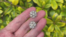 Carica e avvia il video nel visualizzatore di galleria, Vintage Sterling Silver Clear Crystal Daisy Earrings