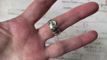 Cargar y reproducir el video en el visor de la galería, Antique English Silver Wide Band Buckle Ring, 1901 Hallmarks