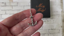 Load and play video in Gallery viewer, Vintage Victorian Style Sterling Silver Anchor Pendant Necklace
