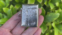 Load and play video in Gallery viewer, Victorian Silver Vesta Case Fob Pendant, Chester 1899
