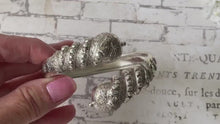 Load and play video in Gallery viewer, Victorian Etruscan Revival Silver Snake Bangle
