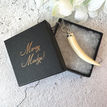 Load image into Gallery viewer, Antique Victorian Boars Tusk Sterling Silver Breloque Pendant