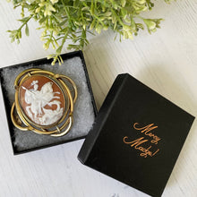 Carica l'immagine nel visualizzatore di Gallery, Victorian Rolled Gold Cameo & Hair Curls Swivel Brooch