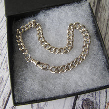 Charger l'image dans la galerie, Vintage Sterling Silver Watch Chain Bracelet With Swivel Albert Clip - MercyMadge