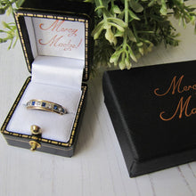 Cargar imagen en el visor de la galería, Vintage 9ct Gold, Sapphire & CZ Diamond Eternity Ring