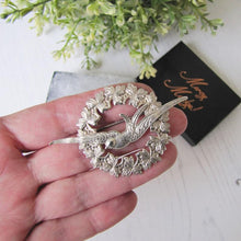 Charger l'image dans la galerie, Victorian Sterling Silver Sweetheart Swallow Brooch