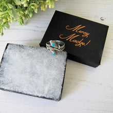 Charger l'image dans la galerie, Antique Turquoise & Silver Double Snake Ring - MercyMadge