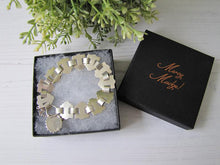 Cargar imagen en el visor de la galería, Victorian Silver & Gold Book Chain Bracelet With Padlock