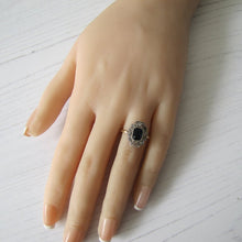 Charger l'image dans la galerie, Art Deco 9ct Gold Paste Diamond & Sapphire Ring - MercyMadge