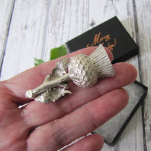 Charger l'image dans la galerie, Antique Victorian Scottish Silver Thistle Boutonniere Brooch, Lewis & Alexander 1885 - MercyMadge