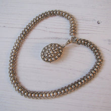 Cargar imagen en el visor de la galería, Victorian Silver Bookchain Necklace & Locket - MercyMadge