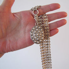 Cargar imagen en el visor de la galería, Victorian Silver Bookchain Necklace & Locket - MercyMadge