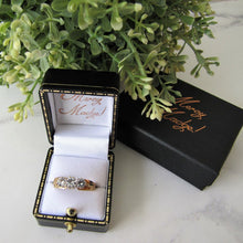 Load image into Gallery viewer, 1970s Vintage 9ct Gold 3 Stone Trilogy Ring, Clear White Zircons - MercyMadge