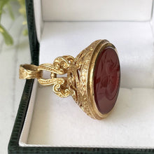 Lade das Bild in den Galerie-Viewer, Victorian 9ct Gold Carnelian Intaglio Fob