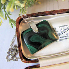 Charger l'image dans la galerie, Victorian Carved Malachite & Silver Fob Pendant