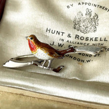 Load image into Gallery viewer, Charles Horner Silver & Enamel Robin Pin