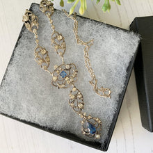 Cargar imagen en el visor de la galería, Edwardian Paste Diamond & Sapphire Lavalier Necklace