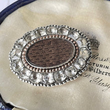 Cargar imagen en el visor de la galería, Georgian Black Dot Paste Locket Brooch With Hair Work
