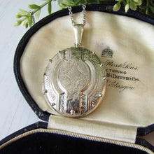 Load image into Gallery viewer, Vintage Sterling Silver Large Victorian Style Book Chain Locket - MercyMadge