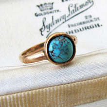 Charger l'image dans la galerie, Victorian Bezel Ring, Turquoise, 9ct Rose Gold