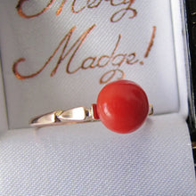 Carica l'immagine nel visualizzatore di Gallery, Antique 14ct Gold Red Coral Ring - MercyMadge