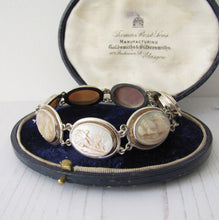 Charger l'image dans la galerie, Victorian Carved Mother Of Pearl Silver Bracelet. - MercyMadge