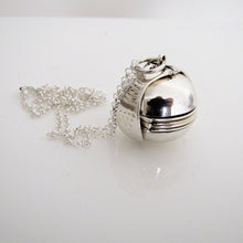 Cargar imagen en el visor de la galería, Sterling Silver Pendant Ball Locket & Chain - MercyMadge