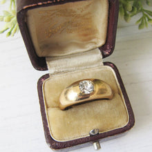 Load image into Gallery viewer, Antique 9ct Rolled Gold & Paste Diamond Gypsy Ring