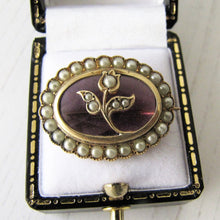 Cargar imagen en el visor de la galería, Antique 9ct Gold, Amethyst & Seed Pearl Tulip Brooch - MercyMadge