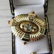 Cargar imagen en el visor de la galería, Antique Georgian/Victorian Gold Gilt & Paste Diamond Target Brooch - MercyMadge