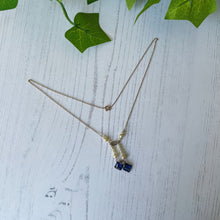 Charger l'image dans la galerie, Edwardian 9ct Gold, Pearl & Sapphire Negligee Necklace