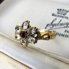 Charger l'image dans la galerie, Georgian 15ct Gold & Topaz Flower Ring
