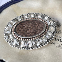 Cargar imagen en el visor de la galería, Georgian Black Dot Paste Locket Brooch With Hair Work
